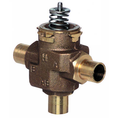 3-way 1/2 in sweat VC valve, linear flow