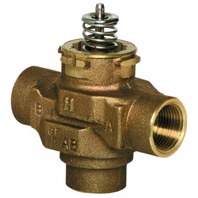 3-way 3/4 in sweat VC valve, linear flow