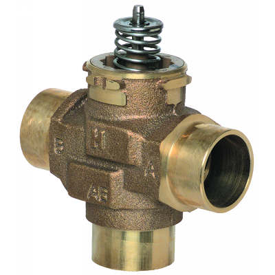 3-way 1 in sweat VC valve, linear flow