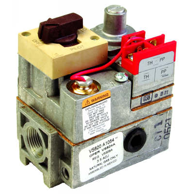 3/4 in x 3/4 in with 1/2 in NPT side outlets PowerPile millivolt gas valve includes reducer bushings