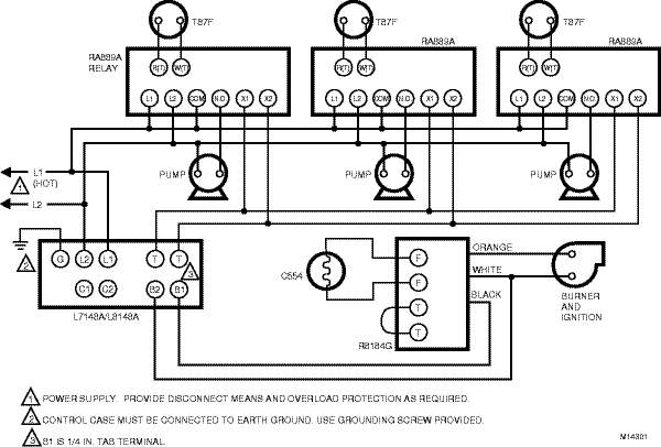 High Limit Aquastat Relay, Bulk Pack || L8148A1090/B l8124a aquastat wiring diagram 